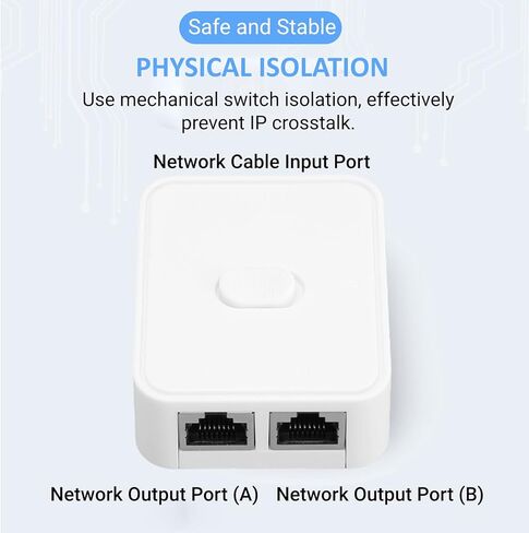 Acogedor 2 Ports Gigabit Network Switch, 1000Mbps 2 in 1 Out or 1 in 2 Out, RJ45 Splitter Selector Switch, Cat 5, Cat 5e, Cat 6, and Cat 7 PoE Extender Switch in Saudi Arabia