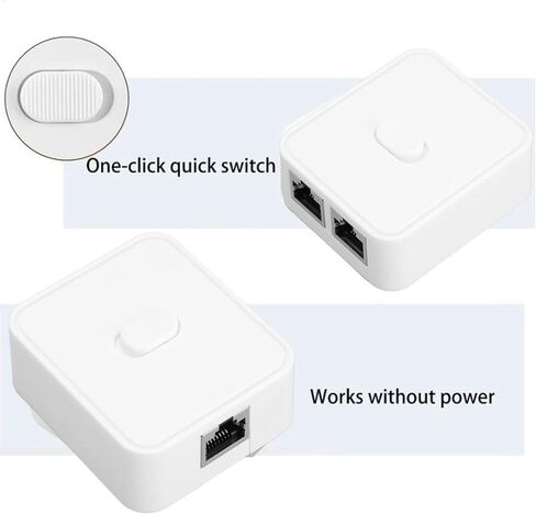 Acogedor 2 Ports Gigabit Network Switch, 1000Mbps 2 in 1 Out or 1 in 2 Out, RJ45 Splitter Selector Switch, Cat 5, Cat 5e, Cat 6, and Cat 7 PoE Extender Switch in Saudi Arabia