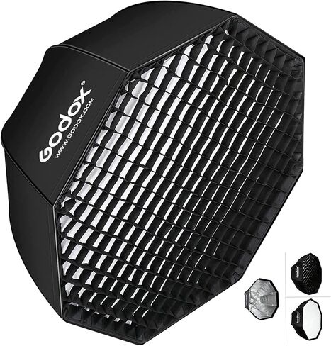 Godox SB-UE Umbrella Octagon Softbox 47.5 بوصة/120 سم، عاكس مظلة بوينز مع شبكة قرص العسل لفلاش التصوير الفوتوغرافي، ستوديو Speedlite in Saudi Arabia