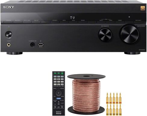 جهاز استقبال Sony STR-AN1000 7.2 قناة 8K Av مع دولبي أتموس، حزمة DTS:X مع مجموعة ملحقات سلك مكبر الصوت (عنصران) in Saudi Arabia