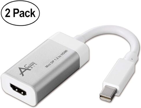 Ableconn MDPHD4K2A، 2 حزمة، محول كابل Mini DisplayPort من الألومنيوم (Thunderbolt 2) إلى HDMI UHD (Ultra HD) 4K - Mini DP 1.2 إلى HDMI حتى 4K UHD in Kuwait