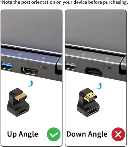 بويكوت محول HDMI 2.1 180 درجة، محول HDMI على شكل حرف U 8K بزاوية اعلى HDMI 2.1، محول تمديد 48Gbps HDMI ذكر الى انثى مع مؤشر LED لتلفزيون HDTV، PS5، اللابتوب، عبوة واحدة in Kuwait