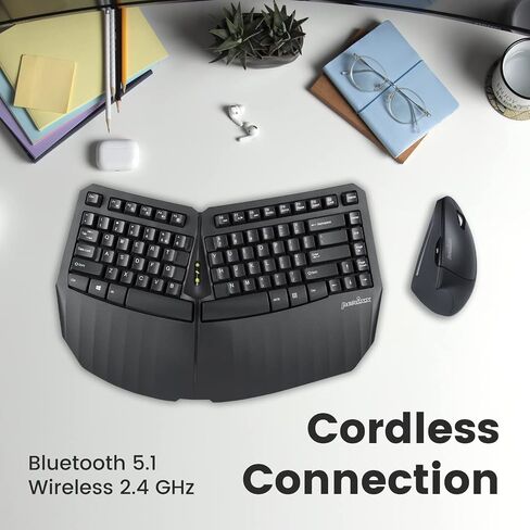 Perixx PERIDUO-413B US، لوحة مفاتيح USB سلكية مدمجة مريحة وماوس رأسي - حزمة مع ماوس رأسي مريح بـ 6 أزرار - أسود - الإنجليزية الأمريكية in Saudi Arabia