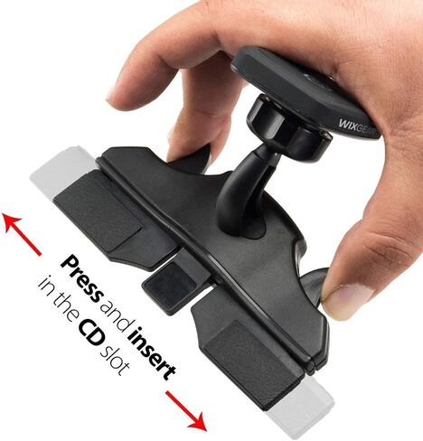 WixGear Cd Mount, CD Slot Magnetic Car Mount Holder for Cell Phones and Mini Tablets with Fast Swift snap Technology, [Only Fits CD Player Slots Measuring 4.5 to 5 Inches] in Saudi Arabia