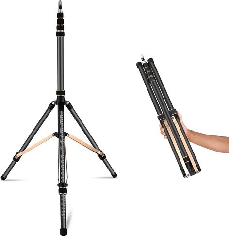 Soonpho Light Stand with 180° Reversible Leg,1/4"-3/8" Screw Adapter Aluminium Alloy Travel Tripod Stand 8.5ft/260cm for Outdoor Photography Speedlite Softbox Umbrella Reflector with Carrying Bag in Kuwait
