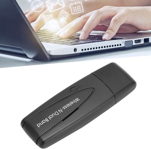 Sanpyl USB WiFi Adapter, 300Mbps High Speed Network Adapter 2.4Hz 5GHz Dual Band Wireless Internet Network Adapter Mini WiFi Dongle for Desktop PC Laptop in Saudi Arabia