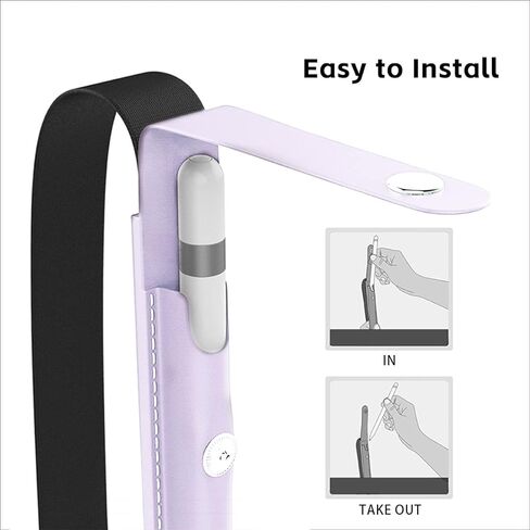 حافظة حامل متوافقة مع Apple Pencil الجيل الأول/الثاني، غطاء من جلد البولي يوريثان مناسب لجهاز iPad الجديد الجيل العاشر 2022، iPad 9th/8th/7th Gen 10.2"، iPad Air 5th/4th Gen، iPad 9.7"، أرجواني لافندر in Kuwait