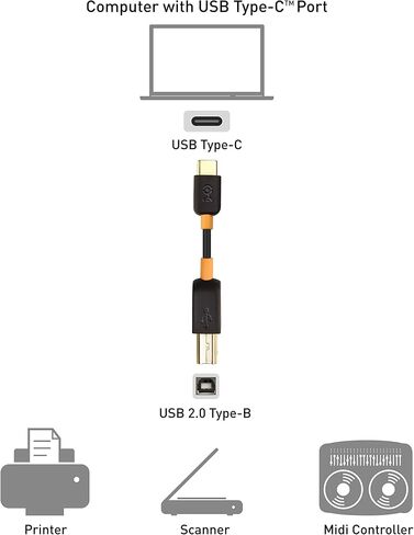 Cable Matters USB B to USB C Cable, 3.3ft, Black in Kuwait