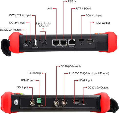 Wsdcam 7 بوصة الكل في واحد IPS شاشة تعمل باللمس IP كاميرا اختبار الأمن CCTV مراقب اختبار مع SDI/TVI/AHD/CVI/POE/4K H.265/1080p HDMI داخل وخارج/RJ45-TDR/تحديث البرامج الثابتة ترقية 9800ADHS-Plus in Saudi Arabia