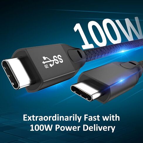كابل UseBean USB C إلى USB C بقوة 100 وات 15 قدمًا (عبوتين)، كابل USB 3.2 Gen 2X2 بسرعة 20 جيجابت في الثانية لنقل البيانات من النوع C PD شاحن سريع 100 وات، سلك فيديو 4K، لجهاز Thunderbolt 3/4 MacBook Pro وiPad Pro وGalaxy S22/S23 in Kuwait
