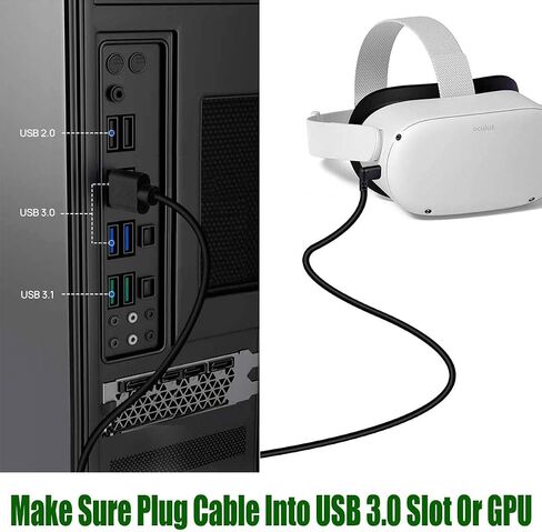 VR Link16 ft, USB 3.2 Gen 2x1 to Type-C Cable 10Gbps, Compatible with External NVME/ Quest 3/2/Pro/PICO4 Accessories, Suitable for Steam VR Virtual Reality Headset Games Connected to PC in Kuwait