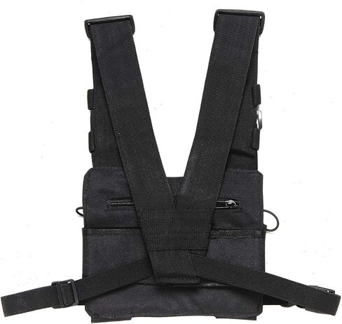 Abbree Front Pack Pouch Holster Vest Rig Radio Chest Harness Chest Bag Carry Case for Baofeng Two Way Radio Walkie Talkie UV-5R BF-F8HP UV-82 TYT Motorola Midland (Black) in Kuwait