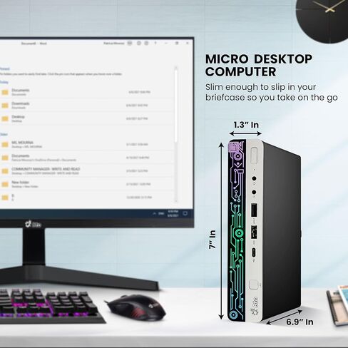 HP RGB G4 Mini PC- Intel Core i5-8th Gen Upto 3.50Ghz, 32GB DDR4 Ram, 1TB NVMe SSD - Windows 11 Pro, New FHD 24" Monitor, RGB Set- Micro pc for Home/Office (Renewed) in Saudi Arabia