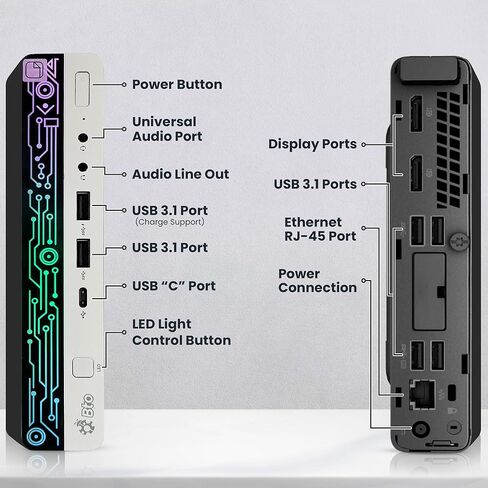 HP RGB G4 Mini PC- Intel Core i5-8th Gen Upto 3.50Ghz, 32GB DDR4 Ram, 1TB NVMe SSD - Windows 11 Pro, New FHD 24" Monitor, RGB Set- Micro pc for Home/Office (Renewed) in Saudi Arabia