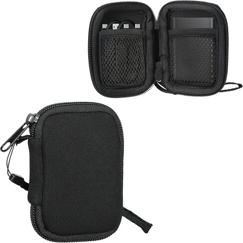 kwmobile Case Compatible with Samsung Portable SSD T7 / SSD T7 Touch - SSD Cover - Inner Size 8 x 5.2 cm - Black in Saudi Arabia