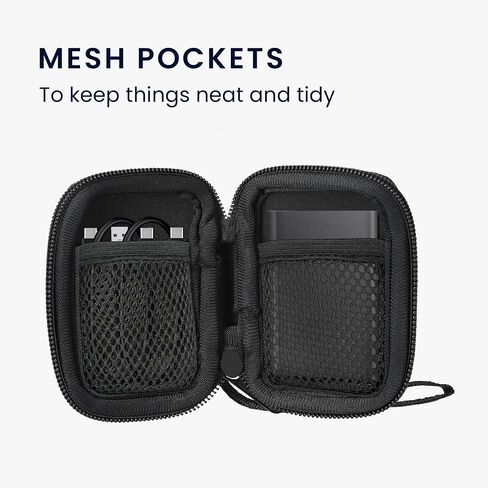 kwmobile Case Compatible with Samsung Portable SSD T7 / SSD T7 Touch - SSD Cover - Inner Size 8 x 5.2 cm - Black in Saudi Arabia