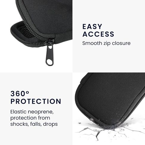 kwmobile Case Compatible with Samsung Portable SSD T7 / SSD T7 Touch - SSD Cover - Inner Size 8 x 5.2 cm - Black in Saudi Arabia