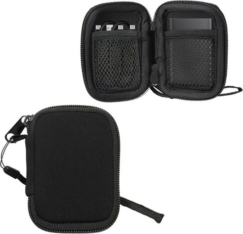 kwmobile Case Compatible with Samsung Portable SSD T7 / SSD T7 Touch - SSD Cover - Inner Size 8 x 5.2 cm - Black in Saudi Arabia