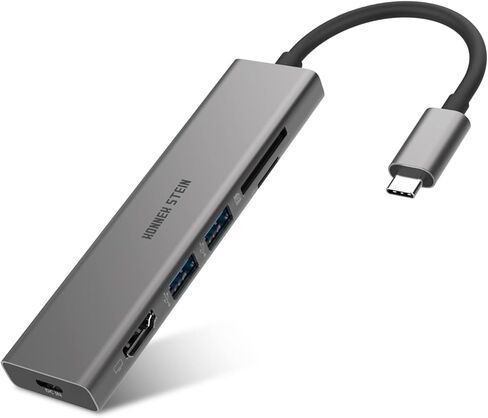 موزع USB C من KONNEK STEIN، منفذ USB C 7 في 1 إلى 4k أو 2K HDMI، فتحة SD Micro SD 2.0، 3 منافذ USB A، منفذ شحن من النوع C لتوصيل الطاقة، محطة إرساء MacBook Pro XPS المزيد من أجهزة النوع C in Kuwait