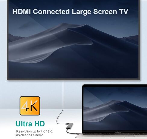 موزع USB C من KONNEK STEIN، منفذ USB C 7 في 1 إلى 4k أو 2K HDMI، فتحة SD Micro SD 2.0، 3 منافذ USB A، منفذ شحن من النوع C لتوصيل الطاقة، محطة إرساء MacBook Pro XPS المزيد من أجهزة النوع C in Kuwait