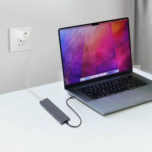 موزع USB C من KONNEK STEIN، منفذ USB C 7 في 1 إلى 4k أو 2K HDMI، فتحة SD Micro SD 2.0، 3 منافذ USB A، منفذ شحن من النوع C لتوصيل الطاقة، محطة إرساء MacBook Pro XPS المزيد من أجهزة النوع C in Kuwait