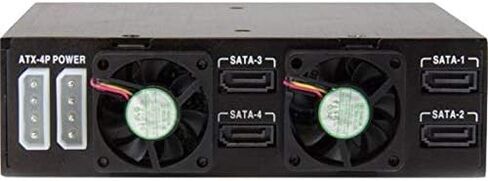 StarTech.com 4-Bay Mobile Rack Backplane لمحركات أقراص SATA/SAS مقاس 2.5 بوصة - محركات أقراص SSD/HDD قابلة للتبديل السريع من 5-15 مم - تدعم SAS II وSATA III (6 جيجابت في الثانية) (SATSASBP425)، أسود in Kuwait