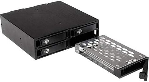 StarTech.com 4-Bay Mobile Rack Backplane لمحركات أقراص SATA/SAS مقاس 2.5 بوصة - محركات أقراص SSD/HDD قابلة للتبديل السريع من 5-15 مم - تدعم SAS II وSATA III (6 جيجابت في الثانية) (SATSASBP425)، أسود in Kuwait