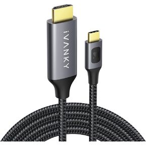 كابل USB C إلى HDMI من iVANKY، كابل مجدول من النايلون 4K@60 هرتز، USB C إلى HDMI، لأجهزة MacBook Pro/Air، Surface Boo، Samsung Galaxy and More - 4.5 م in Kuwait