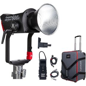 ابوتشر مصباح فيديو ال اس 600d احترافي 600 واط ضوء نهاري 5600 كلفن LED (حامل على شكل حرف V)، CRI 96+ TLCI 96+، 8 اضاءة اف اكس مدمجة مع حامل بوينز in Saudi Arabia