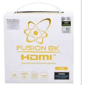 Fusion8K White HDMI 2.1 Cable 15 Feet - Certified 48Gbps 8K@60Hz 4K@120Hz 10K | HDR Dolby Vision eARC | Braided Cord for PS5 Xbox Series X Apple TV 4K in Kuwait