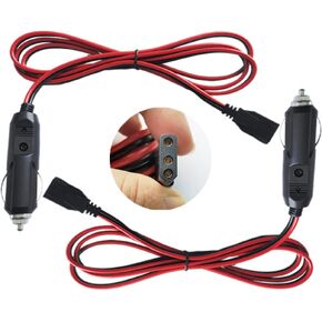 3 Pin CB Power Cord 12V Cigarette Lighter Cable 5Ft CB Radio Power Plug Connector for Cobra 29 Ltd Classic Uniden Bearcat CB Ham Radios Heavy Duty 2 Wire 15a Fuse Replacement, Black and Red in Saudi Arabia