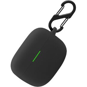 Geiomoo Silicone Case Compatible with Sony LinkBuds S, Protective Cover with Carabiner (Black)