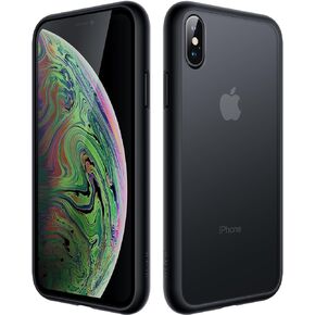 حافظة JETech غير لامعة لهاتف iPhone Xs وiPhone X 5.8 بوصة، حماية من السقوط بدرجة عسكرية مقاومة للصدمات، غطاء هاتف خلفي شفاف بلوري، مضاد لبصمات الأصابع (وردي داكن) in Saudi Arabia