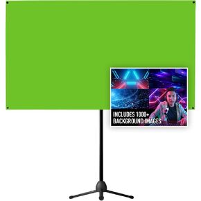 Valera Explorer Green Screen with Stand - Portable Chroma Key Panel, 1000 Free Backgrounds Included, Wrinkle Resistant Green Fabric Backdrop, Tripod & Wall Mount, Carrying Case, Portrait & Landscape in Saudi Arabia