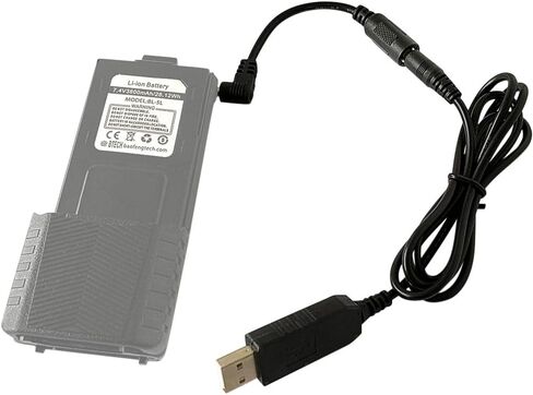 كابل شحن USB BT1013 متوافق مع بطاريات BL-5L وBaoFeng الممتدة، يتضمن محولات قابس أسطوانية مزدوجة 2.5 مم - سلك محول طاقة سريع in Kuwait