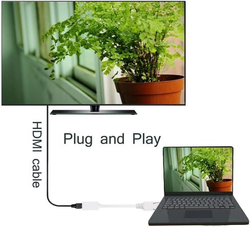 محول Deorna DisplayPort إلى HDMI، محول 4K DP إلى HDMI ذكر إلى أنثى لأجهزة Dell وHP وLenovo وسطح المكتب والكمبيوتر المحمول والشاشة وجهاز العرض وتلفزيون HDTV والمزيد، التوصيل والتشغيل (أبيض) in Kuwait