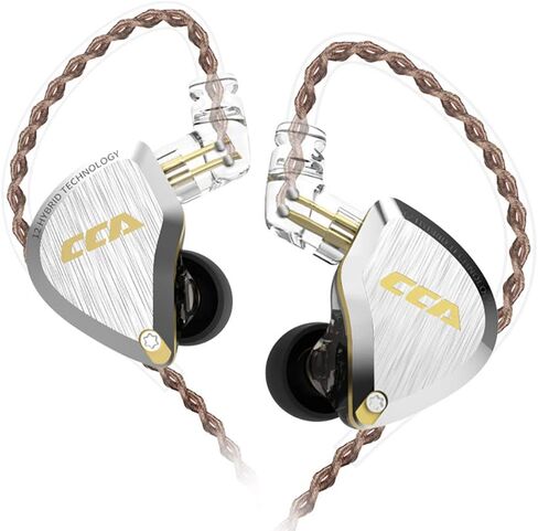 CCA C12 5BA+1DD Hybrid in-Ear Earphones, Amber Gold in Kuwait