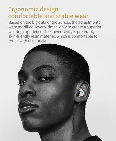 CCA C12 5BA+1DD Hybrid in-Ear Earphones, Amber Gold in Kuwait