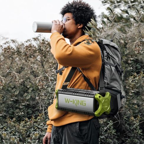 W-KING Bluetooth Speakers Wireless, 50W Portable Loud Bluetooth Speaker,IPX6 Waterproof Outdoor Speaker Deep Bass/Stereo Pair/EQ/40H/Power Bank/TF/AUX in Kuwait