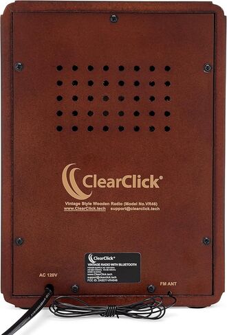 راديو ClearClick Classic Vintage Retro Style AM/FM مع بلوتوث - جزء خارجي خشبي مصنوع يدويًا in Kuwait