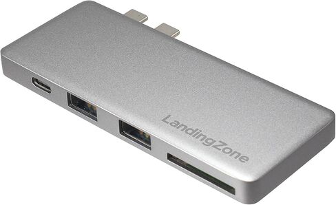 LandingZone USB Type-C Hub for MacBook Pro and MacBook Air Models A1706/A1707/A1708/A1989/A1990/A1932/A2141/A2159/A2251/A2289 Released 2016 to 2020 (Silver) in Saudi Arabia