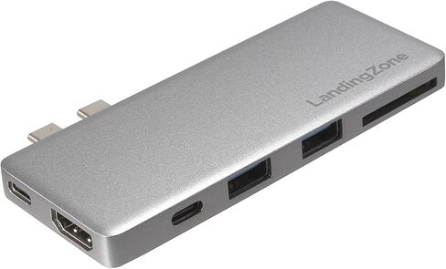 LandingZone USB Type-C Hub for MacBook Pro and MacBook Air Models A1706/A1707/A1708/A1989/A1990/A1932/A2141/A2159/A2251/A2289 Released 2016 to 2020 (Silver) in Saudi Arabia
