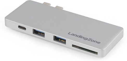 LandingZone USB Type-C Hub for MacBook Pro and MacBook Air Models A1706/A1707/A1708/A1989/A1990/A1932/A2141/A2159/A2251/A2289 Released 2016 to 2020 (Silver) in Saudi Arabia