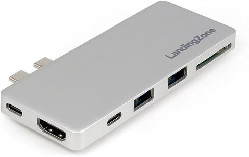 LandingZone USB Type-C Hub for MacBook Pro and MacBook Air Models A1706/A1707/A1708/A1989/A1990/A1932/A2141/A2159/A2251/A2289 Released 2016 to 2020 (Silver) in Saudi Arabia