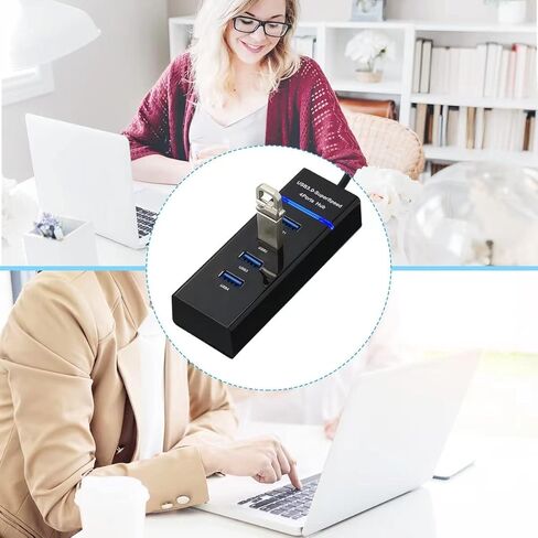 4 Port USB 3.0 Multi High Speed HUB Splitter Expansion Desktop Laptop PC Max OS in Kuwait