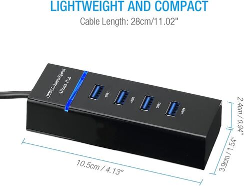 4 Port USB 3.0 Multi High Speed HUB Splitter Expansion Desktop Laptop PC Max OS in Kuwait