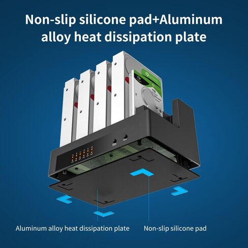 SATA to USB 5-Bay HDD Copy Docking Station, with Offline Clone Duplicator Function, Supports 2.5"/3.5" HDD & SSD, 5x18TB - K30945 in Kuwait