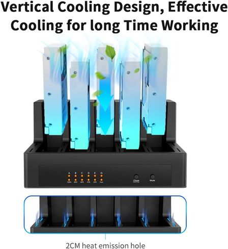 SATA to USB 5-Bay HDD Copy Docking Station, with Offline Clone Duplicator Function, Supports 2.5"/3.5" HDD & SSD, 5x18TB - K30945 in Kuwait