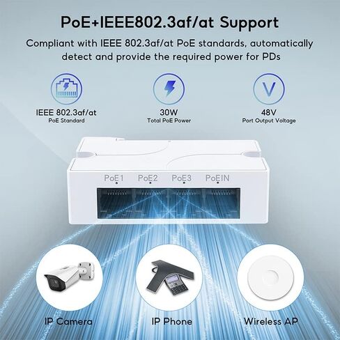 في-فيابيليداد موسع طاقة عبر الايثرنت 10/100Mbps 4 منافذ مع مكرر تبديل شبكة 1 في 3 مع IEEE802.3af التوصيل والتشغيل لكاميرا بي او اي سويتش ان في ار in Kuwait