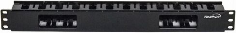 Navepoint 1U Horizontal 19-Inch Rack Mount Cable Management Raceway Duct Panel with Cover Black in Kuwait